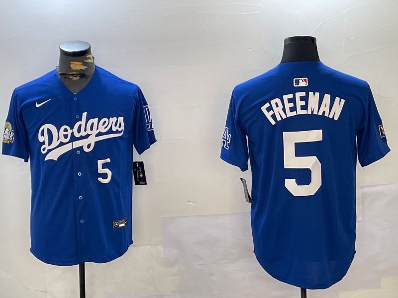 Men Los Angeles Dodgers #5 Freeman Blue Game 2024 Nike MLB Jersey style 1121->los angeles dodgers->MLB Jersey